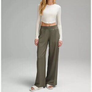 Lululemon Swift Mid Rise Wide Leg Pant Army Green Size 4